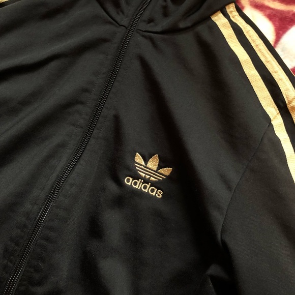 Adidas gold and black zip up - Picture 2 of 5